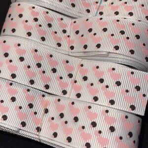 Grosgrain Ribbon 7/8” 5 yards 5/$20 hair bows shipping supplies hearts polka dot